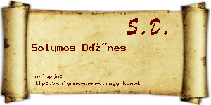 Solymos Dénes névjegykártya