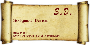 Solymos Dénes névjegykártya